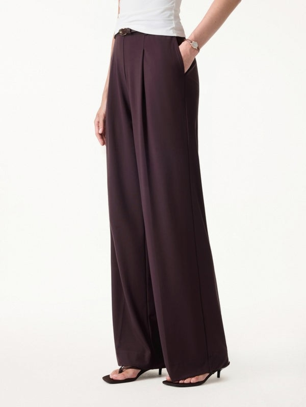 OGL Ponte Stretchy Flowy High Rise Wide Leg The Success Pants - Picture 9 of 11